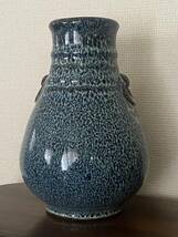 中国美術雙耳環鈞釉 花瓶 花器 壷 茶道具 年代物_画像2