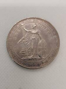 【E/G195429】イギリス貿易銀 1903年 古銭　銀貨 香港 壹圓 ブリタニカ立像銀貨 希少