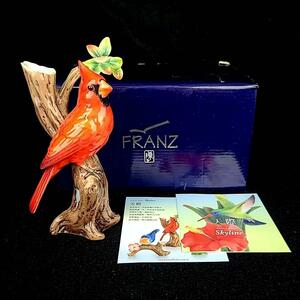 △未使用 ◆ フランツコレクション FRANZ COLLECTION レッドカーディナル　鳥 花瓶　一輪挿し 箱つき