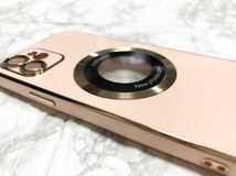 実物写真あり iPhone12 ケース MagSafe pink gold ピンク ゴールド ピーチ ピーチファズ 桃 金 iPhone 耐衝撃 ワイヤレス充電 レンズ保護_画像8