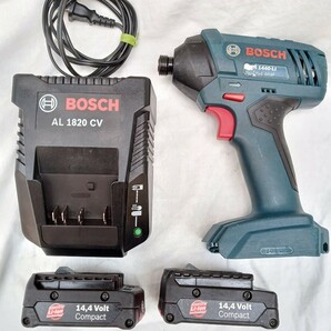 BOSCH 14.4V 充電式インパクトドライバー GDR 1440-LI 充電器AL1820CV バッテリーパック14.4Voltが2個 動作確認済みです。 の画像1