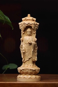 三面仏 西方三聖 阿弥陀三尊 （観世音菩薩 阿弥陀如来 勢至菩薩） 仏像 彫刻 置物 開運 風水 美術