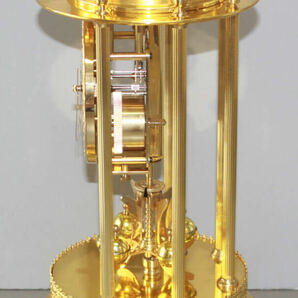 貴重 アンティーク 機械式 置時計 黄金色 回転振り子 400DAY MASTER SPECIAL 動作良好 ガラスドームの画像6
