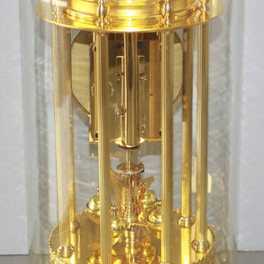 貴重 アンティーク 機械式 置時計 黄金色 回転振り子 400DAY MASTER SPECIAL 動作良好 ガラスドームの画像3