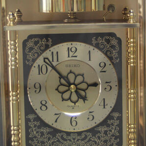 和時計様式 置時計 SEIKO QUARTZ QY352G 稼動品 金色美品の画像2