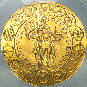 【最高鑑定4枚のみ】1963-"1642" オーストリア 2ダカット 金貨 リストライク PCGS MS68/アンティーク モダン コインの画像3