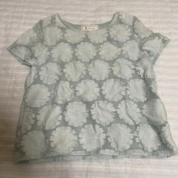 ロペピクニック　Tシャツ　ミントグリーン　花柄　可愛い　爽やか　半袖 カットソー