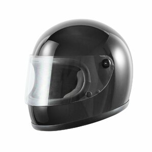 ヘルメット フルフェイス ブラック ビンテージ レトロ 族ヘル 新品 SG・PSCマーク取得 全排気量対応 バイクパーツセンターの画像1