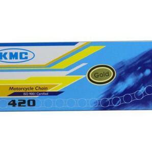 KMC バイク用ゴールドチェーン KSR110 エイプ50 NSR50 420-110 リンク数:110 ノンシール・クリップ式 バイクパーツセンターの画像1