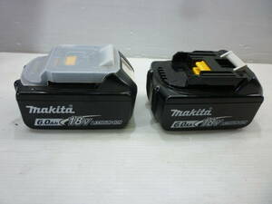 ジャンク 2個 マキタ　純正バッテリー makita 18V 6.0Ah 108Ｗｈ リチウムイオンバッテリー BL1860B 残量表示付 インパクト　充電不可
