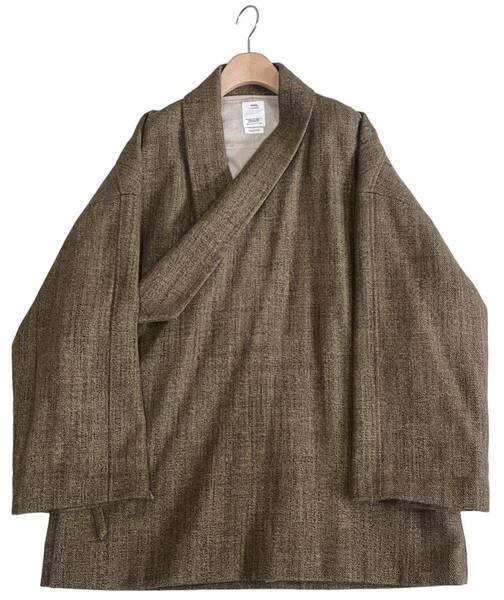 【極美品】VISVIM WMV ビズビム ダブリューエムブイ【0320205013002 CHAMDO SHORT ROBE W】ショートローブ ウールサイズ:0オリーブ