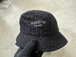 【新品】Supreme シュプリーム【Terry Pattern Crusher Black】テリーパターンクラッシャーハットM/Lブラック