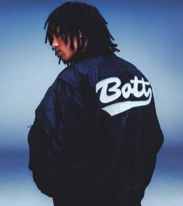 【極美品】BoTT ボット【233BoTT02】Nylon Flight Jacket ナイロン フライト ジャケット サイズ：M ブラック×オレンジ