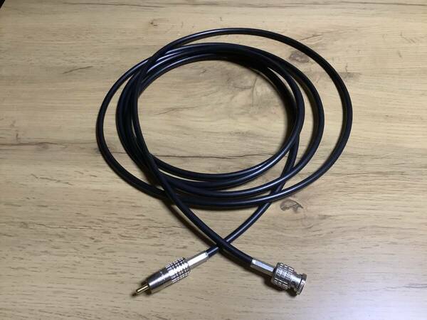 BNC RCA 変換ケーブル 2.7m 1本　同軸ケーブル ３C-2V BNCオス　RCAオス　映像ケーブル　音声　中古品　cor0406-03