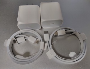新品 Apple純正 A2305 電源アダプター ケーブル　2本セットで　USB-C iphone iPad 充電器 20W
