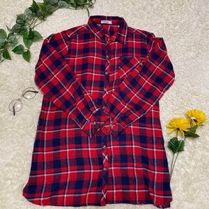 【FULLING】シャツ　赤シャツ　チェックシャツ　柄シャツ　レディース　古着