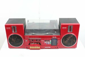 SHARP GS-7R CP-17R ミニコンポ レコード ラジカセ FM AM スピーカー ペア 連番 セット 赤 レッド シャープ 【ジャンク品】