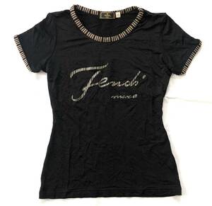 FENDI フェンディ ストレッチTシャツ ブラック 40 イタリー製 