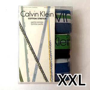 Calvin Klein ボクサーパンツ コットンストレッチ XXLサイズ 3枚セット ブルー ブラック ブルー 送料無料 最短発送 カルバンクライン