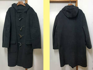 g Rover all brand men's wool duffle coat L size dark gray color secondhand goods, condition excellent GLOVERALL mens duffle dark grey L