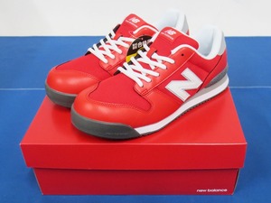 未使用★New Balance A種人工皮革製プロスニーカー Portland PL-331 26.0cm RED×WHITE 安全靴 [ニューバランス ポートランド] (5453)