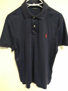 ラルフローレン RALPH LAUREN　半袖ポロシャツ　ネイビー　S　ピマコットン