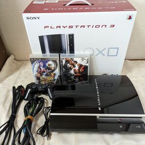 【動作確認済】PlayStation3 80GB クリアブラック（旧型PS3本体・CECHL00） PS3 ソフト2本付き
