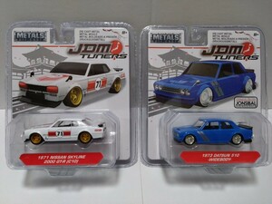 Jada Toys 1/64 JDM TUNERS 1971 NISSAN SKYLINE 2000 GT-R 1973 DATSUN 510 JDMチューナーズ 2台セット ハコスカ レーシング ブルーバード