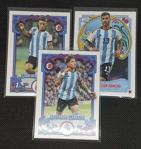 2023 Topps Argentina Fileteado 3枚セット GARNACHO / ROMERO / PRESTIANNI ガルナチョ ロメロ プレスティアーニ アルゼンチン