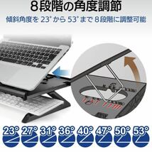 【美品】エレコム ノートPCスタンド 折りたたみ スマホスタンド付 ~15.6インチノートPC対応 ブラック ELECOM 8段階調節可 耐荷重10kg_画像2