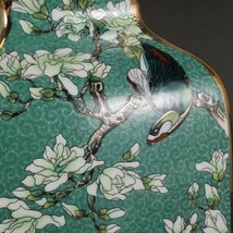 景徳鎮　官窯焼き　四方花瓶　花鳥花瓶　琺瑯彩　粉彩 磁器　置物　装飾　収蔵　コレクション ZH336_画像3