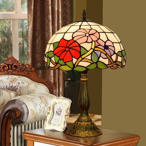  desk light table light stained glass lamp retro antique floral print atmosphere stylish Vintage Tiffany lighting zh70