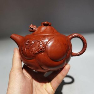 極細工 旧蔵 宜興紫砂壺 名家手作壺 茶壺 煎茶道具 茶具 茶道品 置物 擺件 中国美術 装飾 収蔵 コレクションsux160