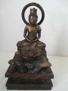 *TA4528* old Buddhist image / Edo period / large day ... image / height 37cm/ present condition delivery goods 