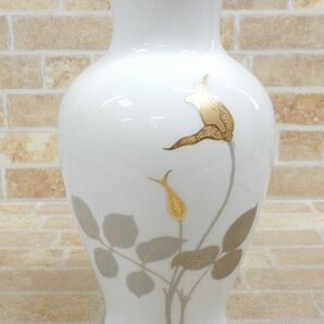 良品! 大倉陶園 金蝕バラ 花器/花瓶/フラワーベース 高さ28cm 【7524y1】の画像2