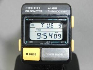 1円〜 SEIKO セイコー パルスメーター クォーツ デジタル 腕時計 S229-5001 動作品 【W6748ko】