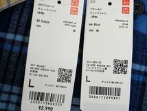 未使用品!! UNIQLO/ユニクロ EFCブロード/フランネル 長袖 チェックシャツ Lサイズ 2点セット 【6128y1】_画像3