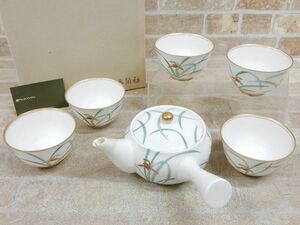 未使用品! 香蘭社 蘭のはなぞの 急須/湯呑み 5客 茶器セット 【7526y1】