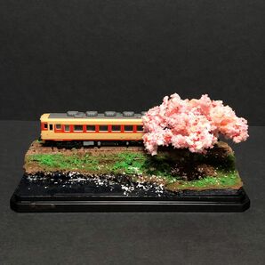【水辺の桜1】ジオラマ車両展示台 Nゲージ展示台 Nゲージ ローカル線