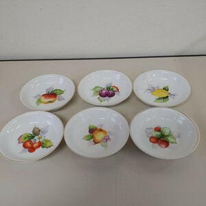 【皿 NORITAKE 6枚】日本陶器会社 絵違い皿 果物柄 ノリタケ 食器 【B2-2④】0425