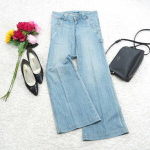 G7358*LEVI'S Levi's * flair Denim * брюки * джинсы * ботинки cut * bell низ * синий голубой *26