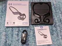 0604u0334　骨伝導イヤホン ワイヤレスイヤホン Bluetooth IPX6 G5_画像1