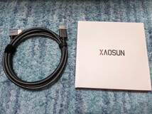 0604u1944　XAOSUN HDMI ケーブル 2M 4K 60Hz L字型 HDMI2.0規格 イーサネット対応 編組ナイロン グレー_画像1