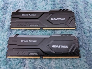 0604u2615　【発光型 メモリ DDR4】 Gigastone ブラック RGB Game Turbo デスクトップPC用メモリ DDR4 16GB 2個 DDR4-3200MHz PC4-25600