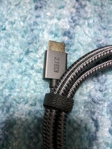 0604u1944　XAOSUN HDMI ケーブル 2M 4K 60Hz L字型 HDMI2.0規格 イーサネット対応 編組ナイロン グレー_画像5