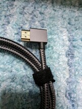 0604u1944　XAOSUN HDMI ケーブル 2M 4K 60Hz L字型 HDMI2.0規格 イーサネット対応 編組ナイロン グレー_画像6