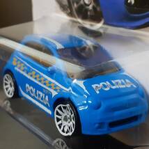 HOT WHeeLs FIAT 500 POLIZIA 青 イタリア 警察 車両 フィアット ミニカー ポリス ポリッツァ パトカー ホットウィール_画像5