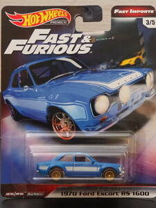 ホットウィール FORD 70 ESCORT RS EURO MISSION青 エスコートミニカー ワイルドスピード RealRiders FAST＆FURIOUS 6 × HOT WHeeLs