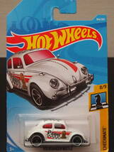 HOT WHeeLs VOLKSWAGEN BEETLE Type 1 白 フォルクスワーゲン ビートル ミニカー POP ART WORK GRAPHIC アートグラフィック ホットウィール_画像1