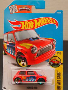 HOT WHeeLs MORRIS MINI 赤 モーリス ミニ ミニカー POP ART ART WORK ART GRAPHIC アートグラフィック オーバーフェンダー ホットウィール